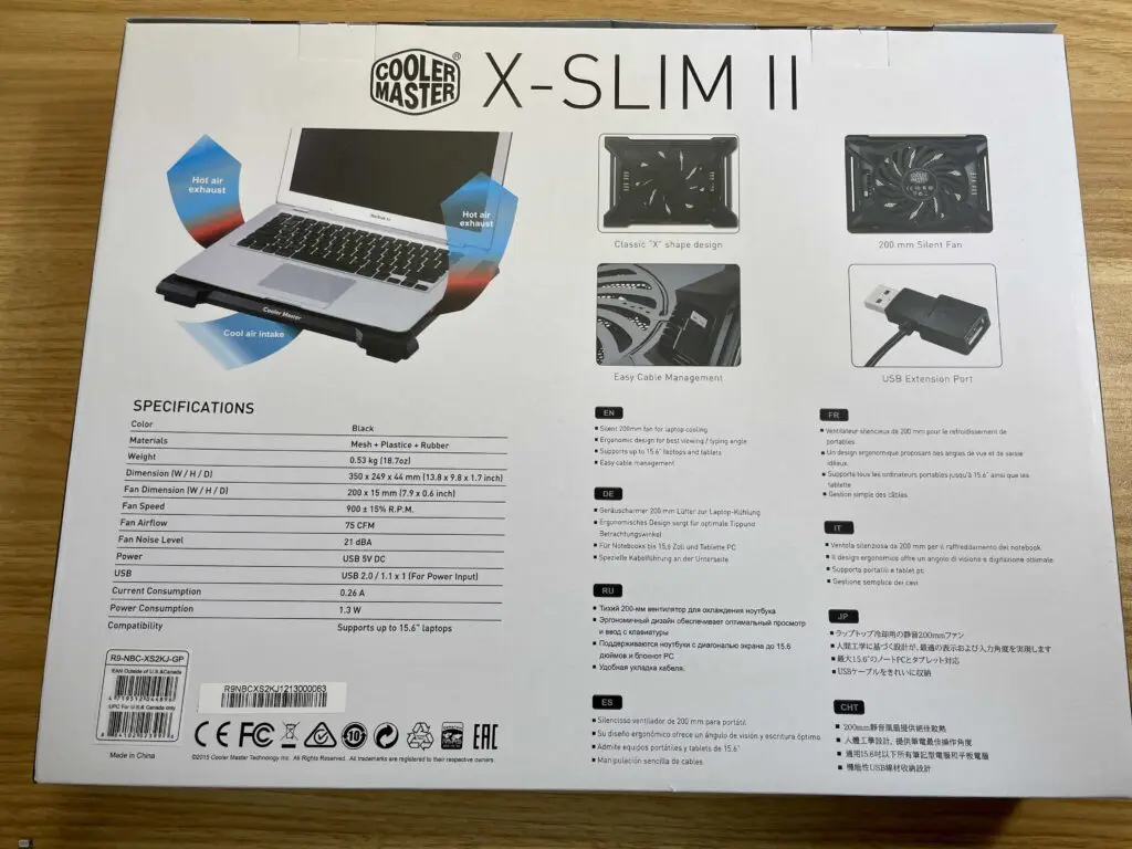 新規購入 美品 ノートパソコンクーラー CoolerMaster X-SLIM2 送料込み