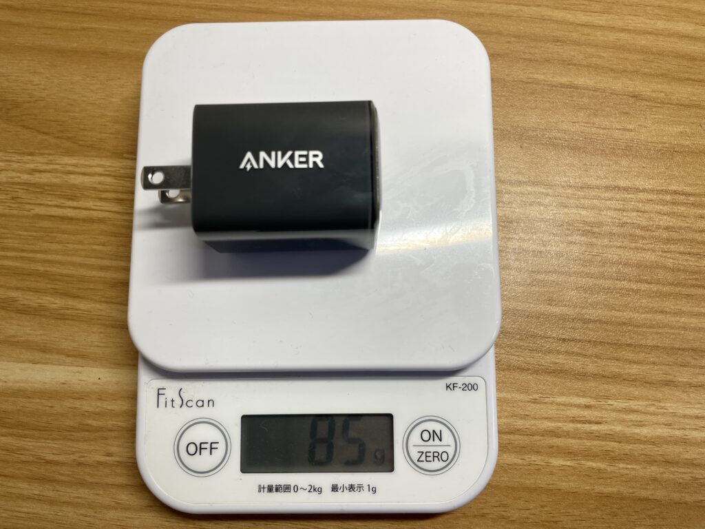 Anker 521 Charger(Nano Pro)の重さ