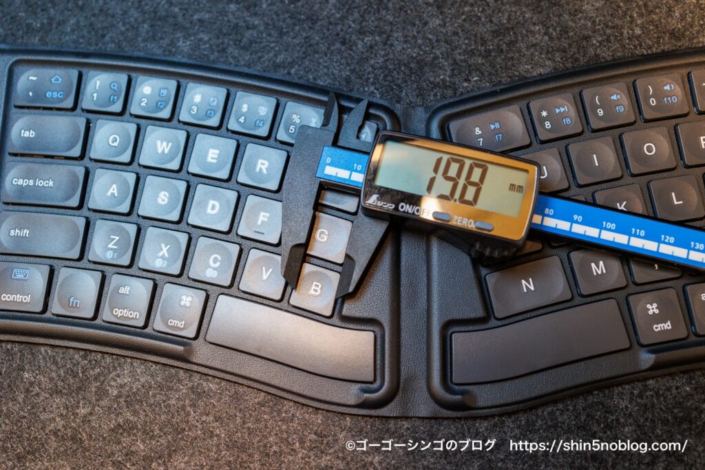 サンワサプライ ワイヤレスキーボード400-SKB076のキーピッチ