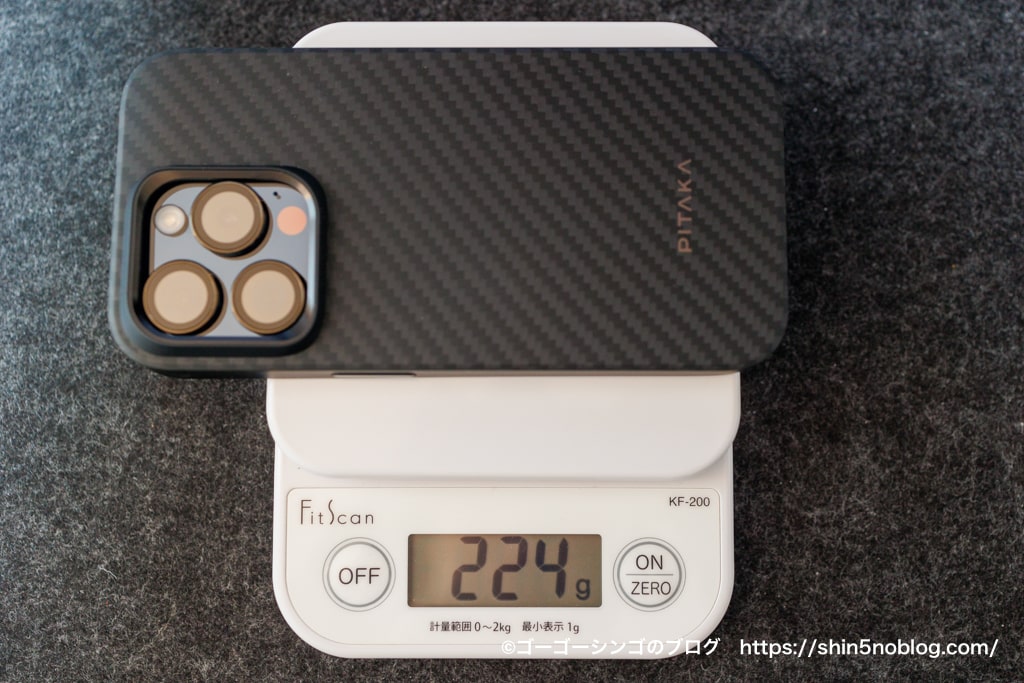 PITAKA MagEZ Case 4 Pro  iPhone 15 ProiPhone 15 Proの重さ