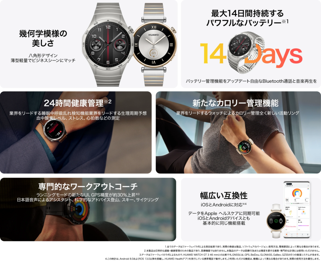HUAWEI WATCH GT 4のスペック