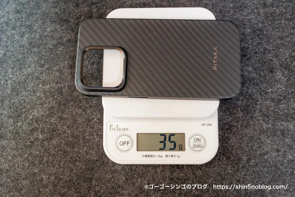 PITAKA MagEZ Case 4 Pro（1500D）の重さ