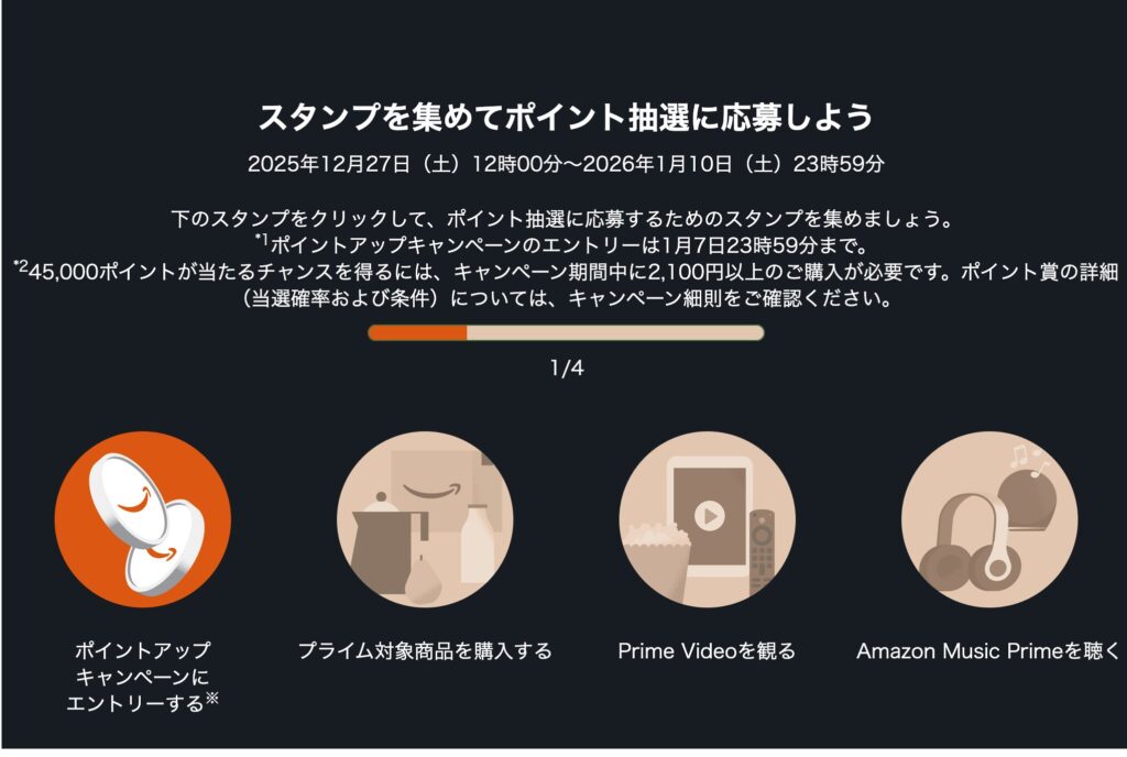 Amazon初売りセールスタンプラリー