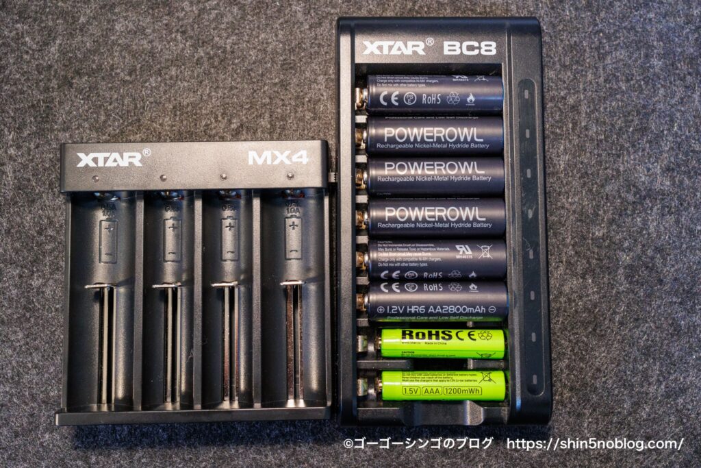XTAR MX4 Mini MixerとXTAR BC8の比較