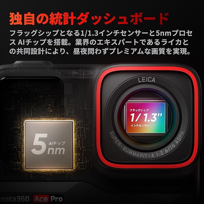 Insta360 Ace ProはAceは1/1.3インチセンサーの大型センサー