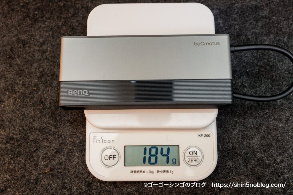 BenQ GR10 7-in-1 USB4 マルチハブの重さ