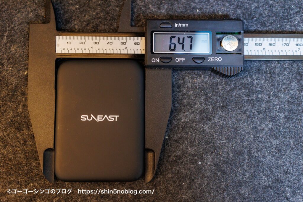 SUNEAST Pita Portable SSDの大きさ