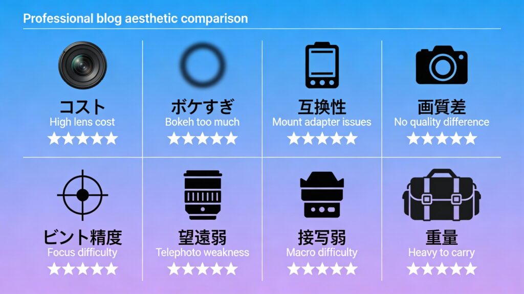 フルサイズ移行を後悔する理由（8項目）