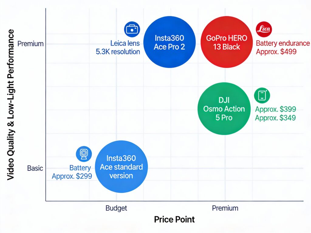 2026年アクションカメラ市場ポジショニング マトリクス