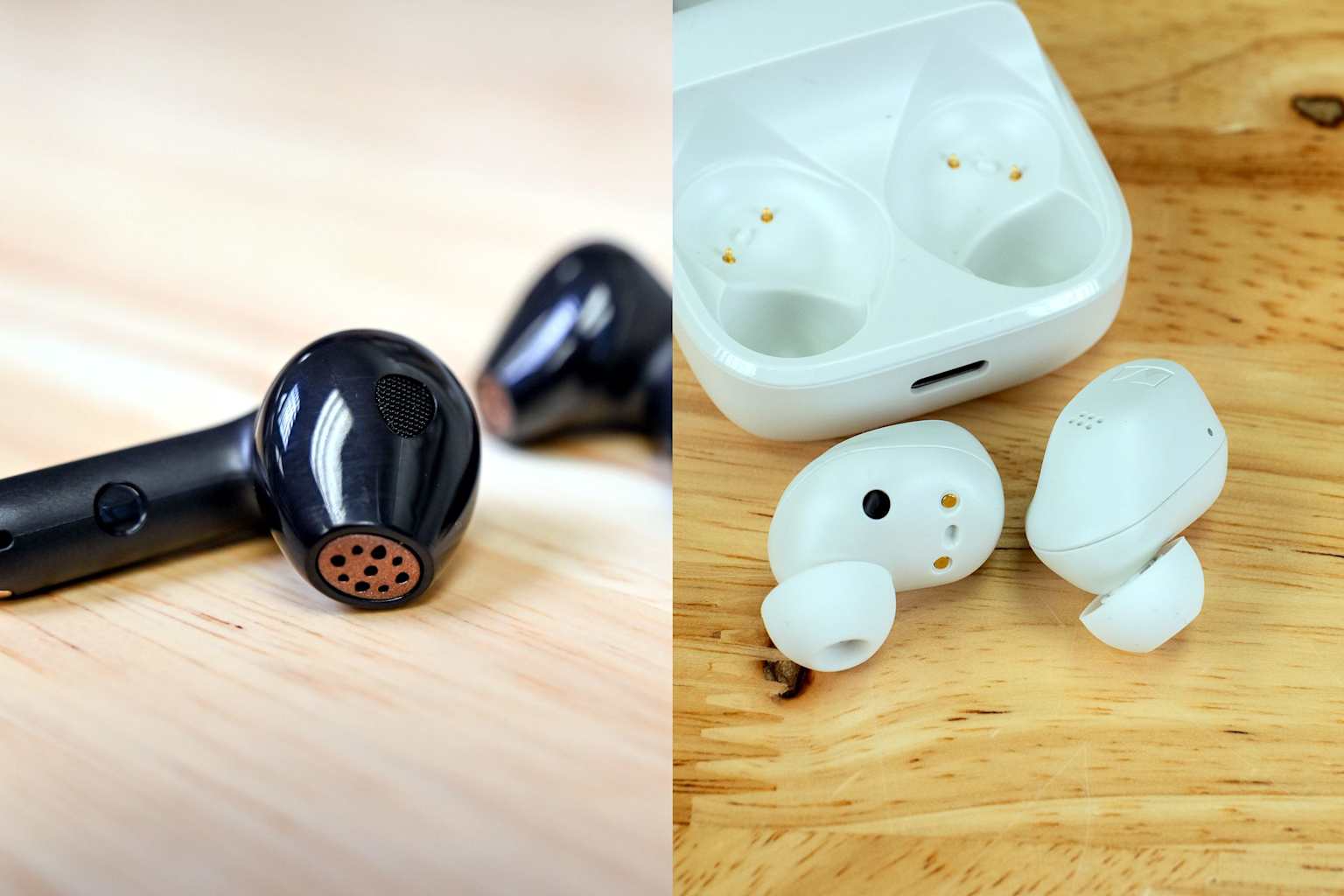 A comparison of open-ear and in-ear wireless earbud designs