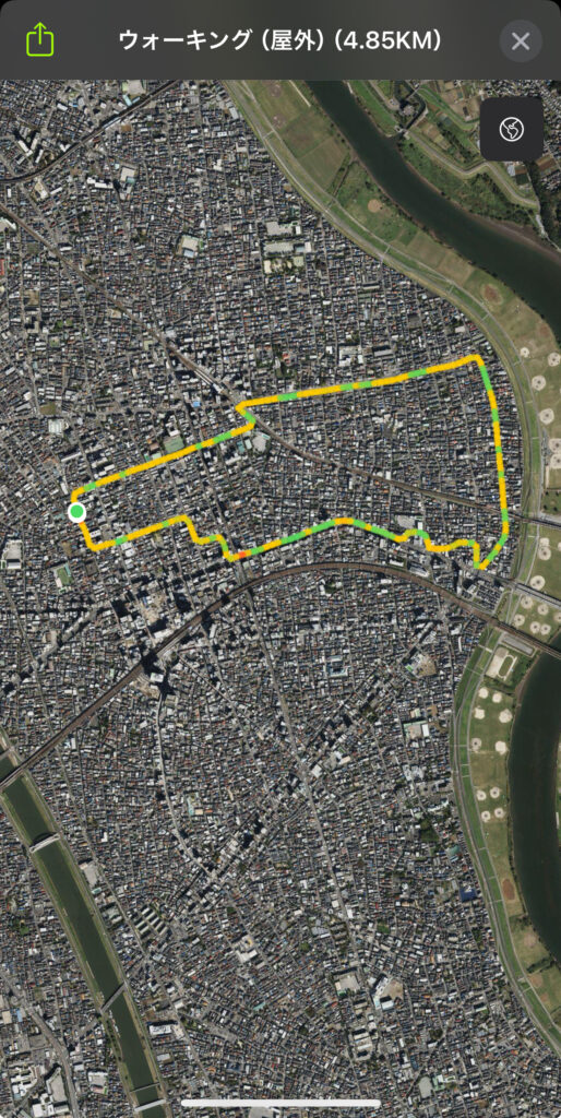 Huawei WATCH FIT 4 ProのGPSの軌跡