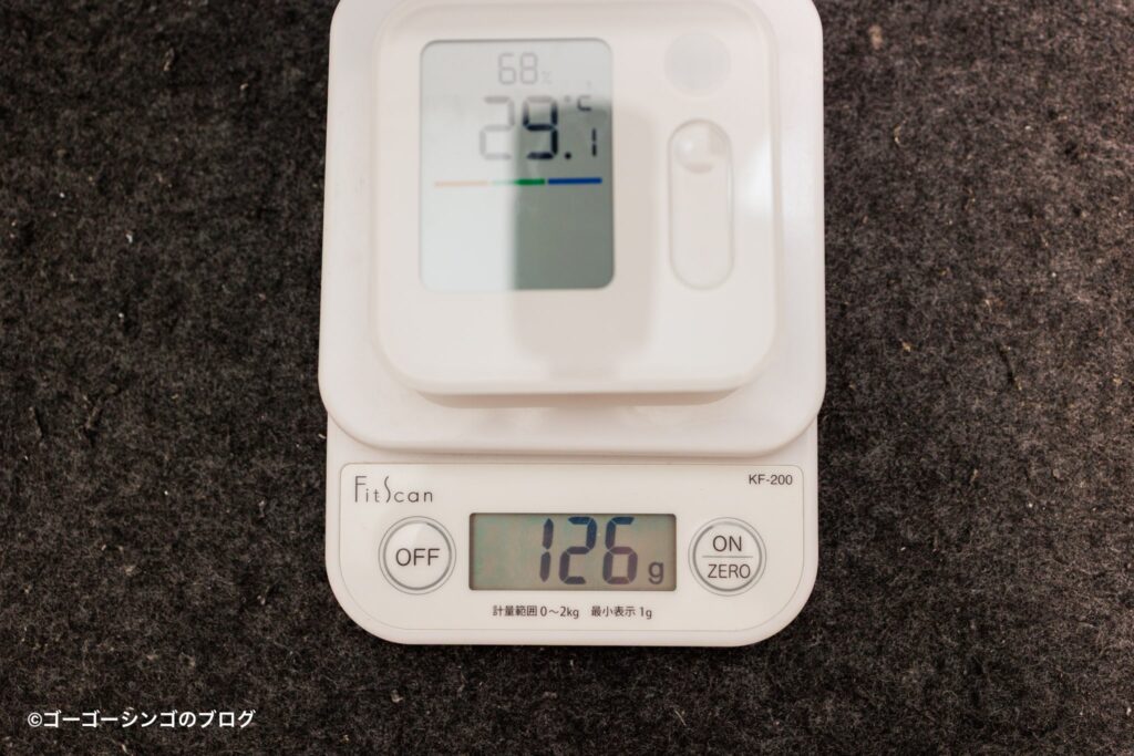SwitchBot 温湿度管理パネルの重さ