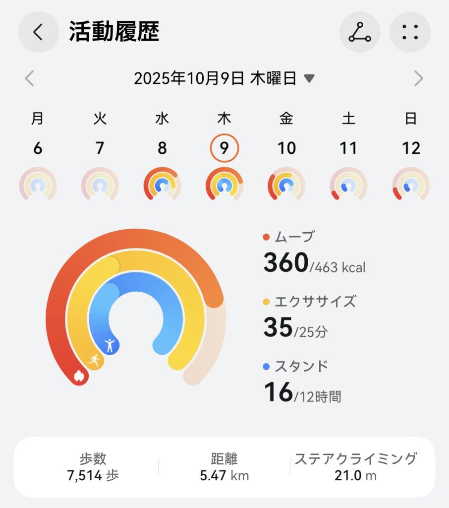 HUAWEI WATCH GT 6の活動履歴