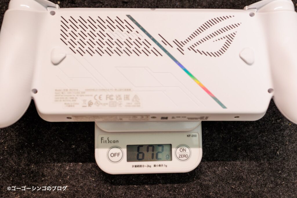 ROG Xbox Allyの重さ