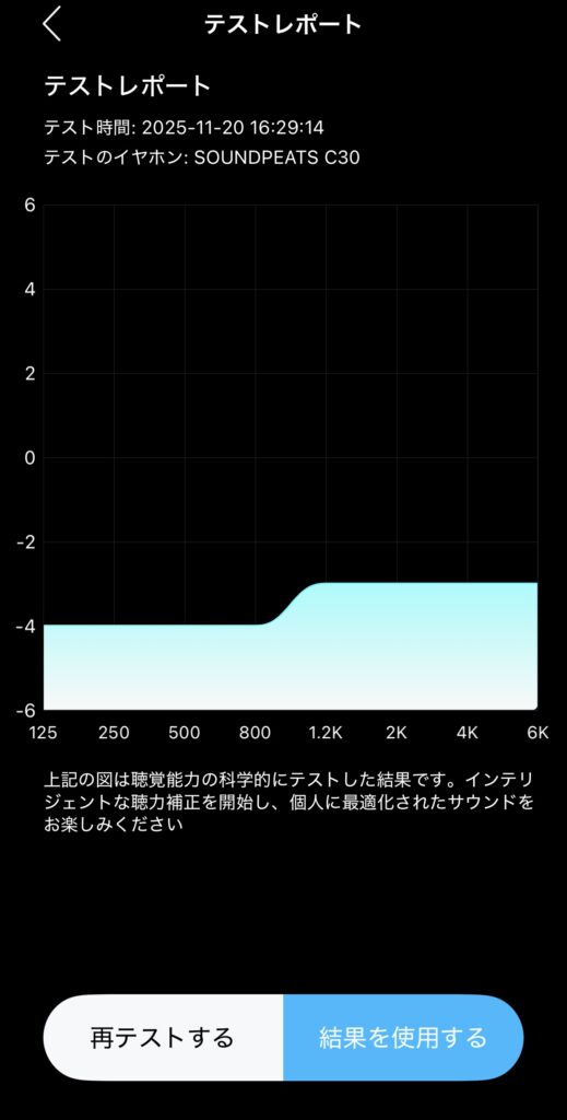 SOUNDPEATS C30のアダプティブイコライザー