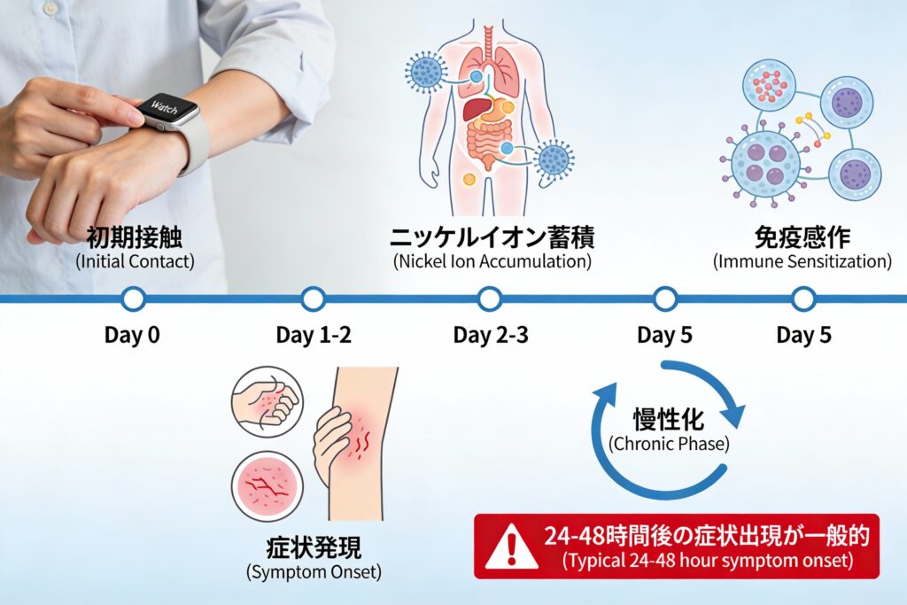 Apple Watchモデル別ニッケル含有量リスク比較 - アルミニウム、ステンレス、チタン、Hermèsモデルなど、各モデルのニッケル含有リスクを一覧化。