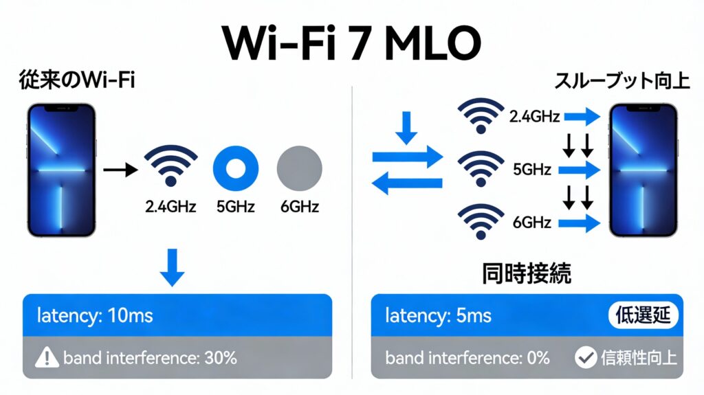 Wi-Fi 7の「MLO(マルチリンクオペレーション)