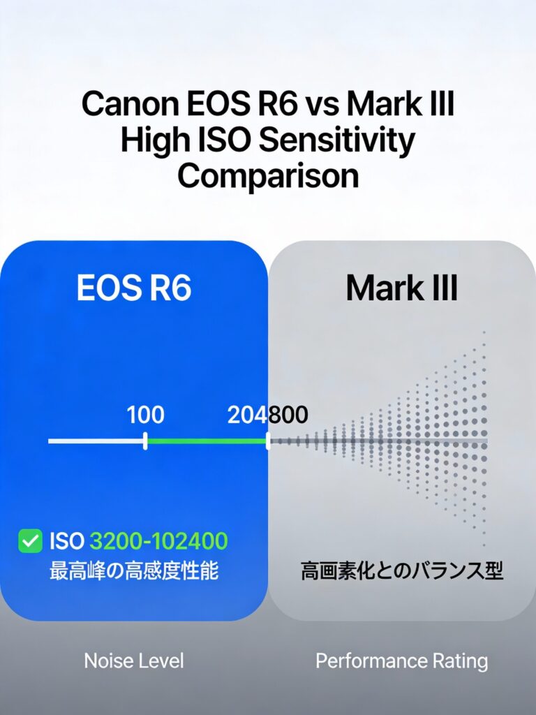EOS R6とMark IIIの高感度性能