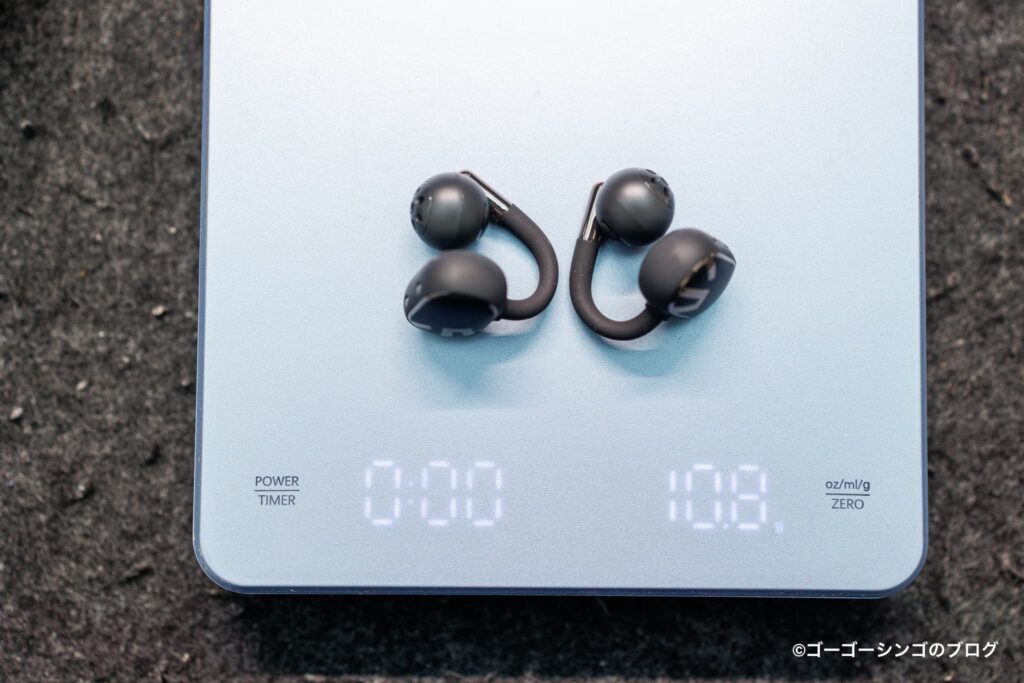 SOUNDPEATS Clip1のイヤホンの重さ