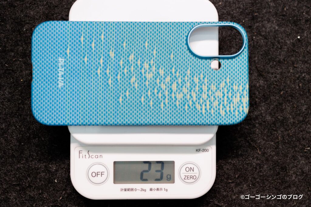 PITAKA 浮光躍金 Edge Caseの重さ