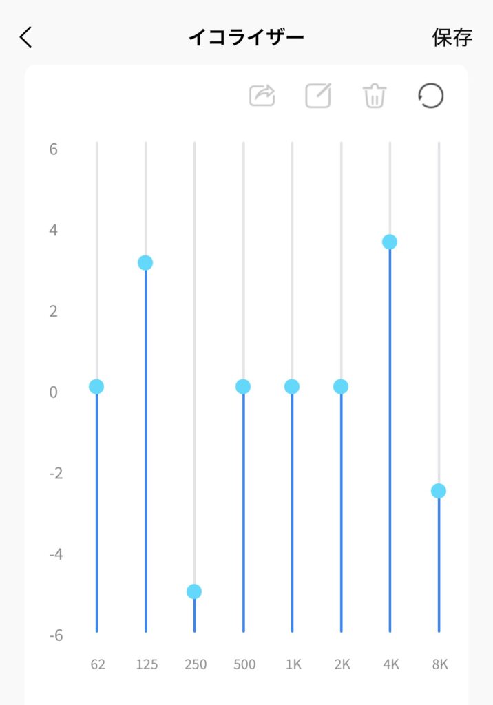 SOUNDPEATS UU2のイコライザー