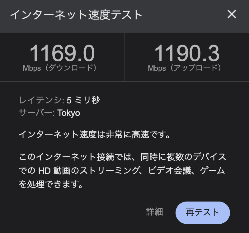 ZTE Inazuma BE7200 Pro+の通信速度