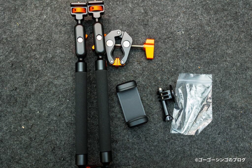 K&F CONCEPTのマジックアーム 56cmアーム + クランプの付属品