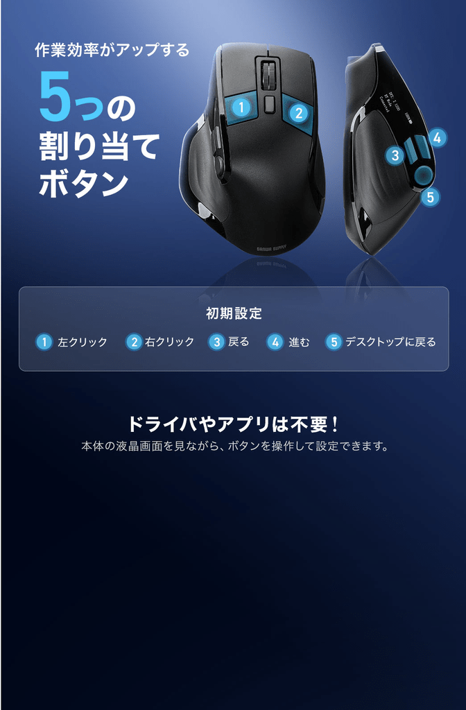 サンワサプライ 400-MAWB234のボタン割り当て