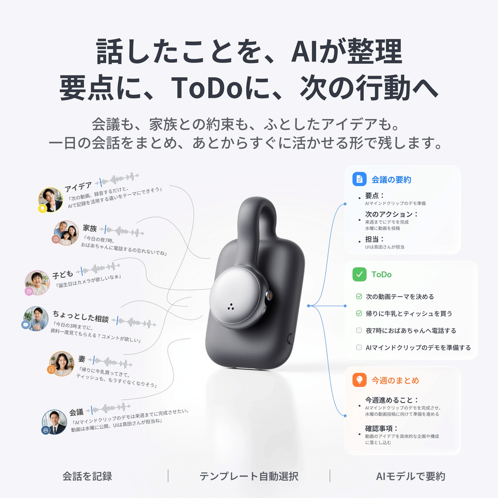 SwitchBot AIマインドクリップのスペック